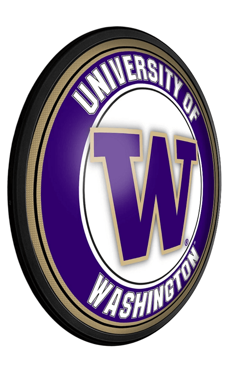 Washington Huskies: Round Slimline Lighted Wall Sign - ONLINE ONLY!