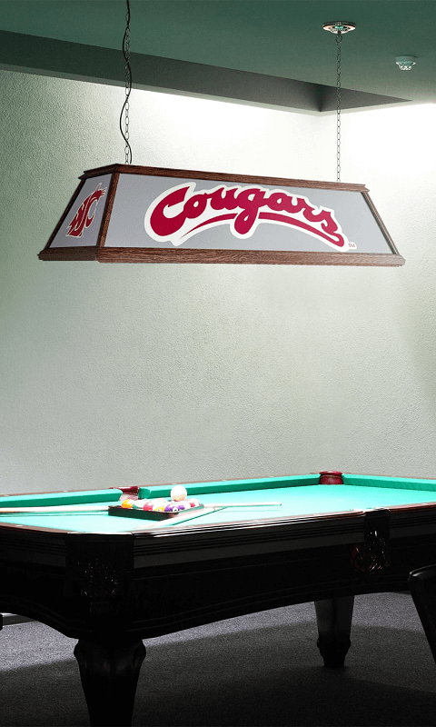 Washington State Cougars: Premium Wood Pool Table Light - Gray - ONLINE ONLY!