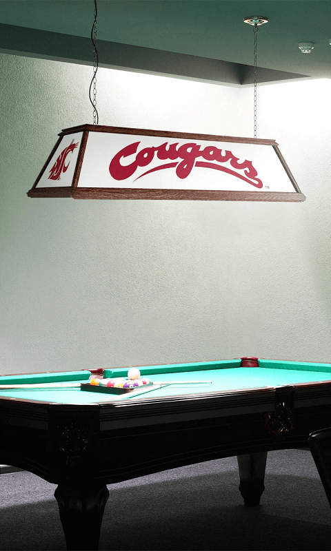 Washington State Cougars: Premium Wood Pool Table Light - White - ONLINE ONLY!