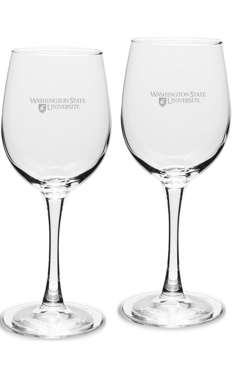 WSU White Wine Glasses Set of 2 - 12 oz : ONLINE ONLY!